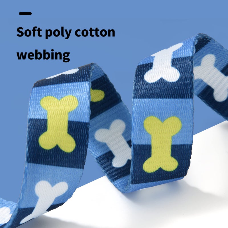 Mile High Life Nylon Puppy Dog Collar Nylon w Cute Patterns Lightweight Girl Boy Collar for Small/Medium/Large Dogs (Blue Bone, Medium Neck 13"-17") - Image 3